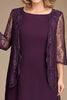 Load image into Gallery viewer, Elegant Plum Square Neck A-Line Chiffon Long Mother Of the Bride Dress