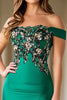 Load image into Gallery viewer, Sparkly Green Mermaid Off the Shoulder Appliques Mother of the Bride Dress with Slit