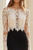 Load image into Gallery viewer, Black White Mermaid Lace Long Sleeves Long Mother of the Bride Dress