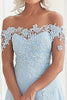 Load image into Gallery viewer, Sky Blue A Line Off The Shoulder Lace Appliques Mother of the Bride Dress