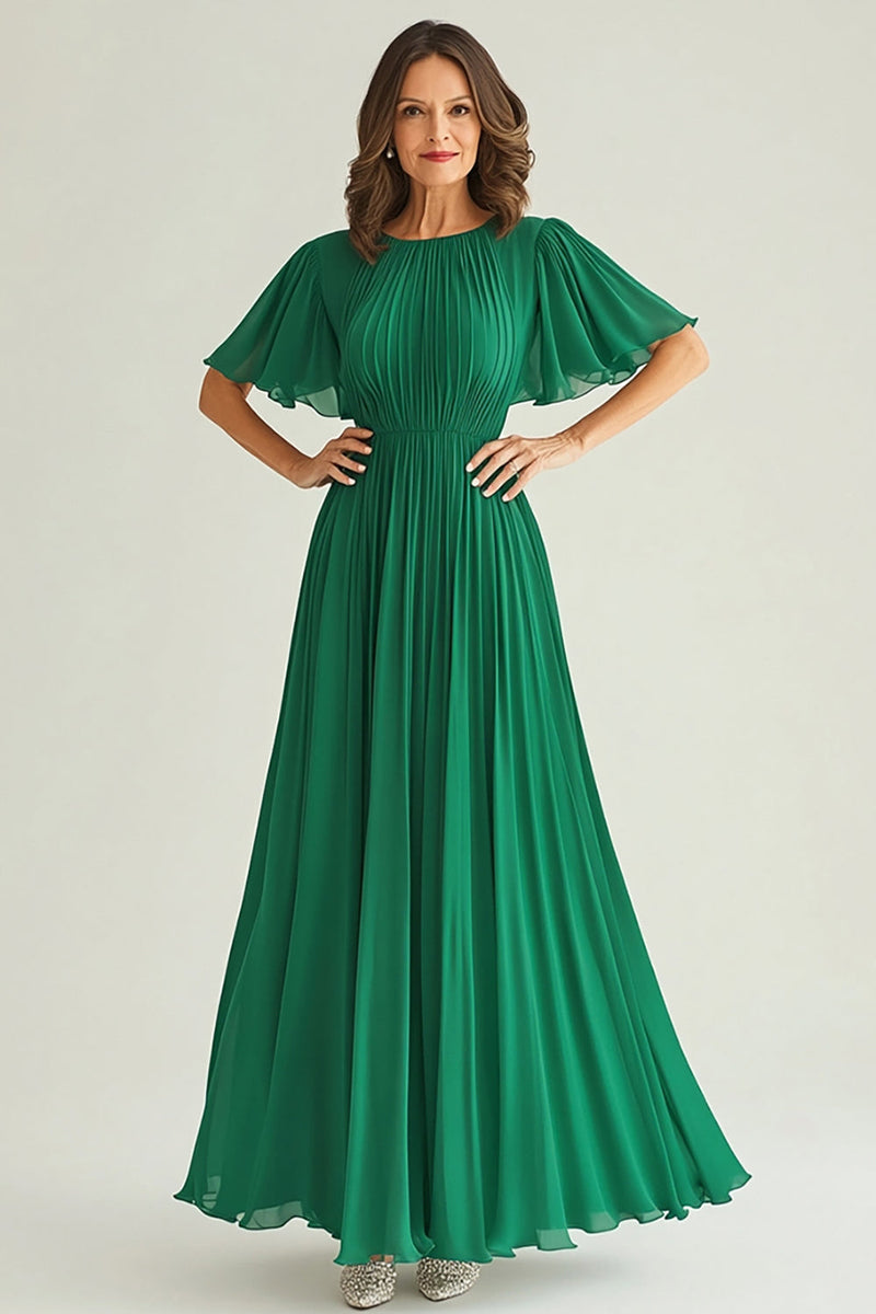 Load image into Gallery viewer, Elegant Dark Green A Line Ruched Mother Of Bride Dress