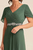 Load image into Gallery viewer, Elegant Eucalyptus A Line  Ruched Mother Of Bride Dress With Belt