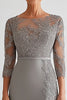 Load image into Gallery viewer, Sparkly Silver Bodycon Appliques Mother of Bride Dress With Slit