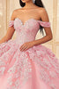 Load image into Gallery viewer, Pink Off the Shoulder Princess Tulle Quinceanera Dress with Appliques