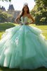 Load image into Gallery viewer, Sparkly Mint Sweetheart Ruffled Quinceanera Dress