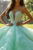 Load image into Gallery viewer, Sparkly Mint Sweetheart Ruffled Quinceanera Dress