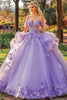 Load image into Gallery viewer, Lilac Floor Length Appliqued Quinceanera Dress with 3D Flowers