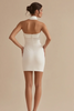 Load image into Gallery viewer, Halter Satin White Graduation Dress