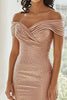 Load image into Gallery viewer, Sparkly Off the Shoulder Champagne Mother Of The Bride Dress