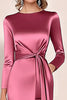 Load image into Gallery viewer, Blush Satin Mother Of The Bride Dress with Pockets