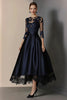 Load image into Gallery viewer, A Line Navy Lace Mother Of Bride Dress with 3/4 Sleeves