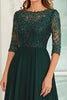 Load image into Gallery viewer, Dark Green A Line Lace Mother Of Bride Dress with 3/4 Sleeves