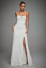 Load image into Gallery viewer, Lvory Spaghetti Straps Mermaid Ruched Long Wedding Dress with Slit