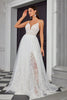 Load image into Gallery viewer, A Line Ivory Spaghetti StrapsAppliqued Long Wedding Dress