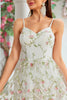 Load image into Gallery viewer, A Line Ivory Flower Spaghetti Straps Embroidery Long Wedding Dress