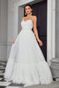 Load image into Gallery viewer, Ivory Pleated A Line Spaghetti Straps Long Wedding Dress