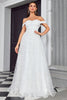 Load image into Gallery viewer, Off The Shoulder A Line Ivory Sweetheart Long Wedding Dress