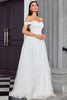 Load image into Gallery viewer, Off The Shoulder A Line Ivory Sweetheart Long Wedding Dress