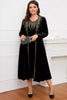 Load image into Gallery viewer, Black Round Neck Long Sleeves A-Line Mother of the Bride Dress