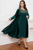 Load image into Gallery viewer, Black Round Neck Long Sleeves A-Line Mother of the Bride Dress