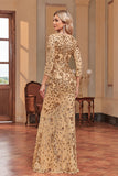 Sparkly Dark Green Mermaid Sequins Long Choir Dress with 3/4 Sleeves