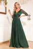 Load image into Gallery viewer, Pine A Line V Neck Long Mother Of The Bride Dresse with Sequin