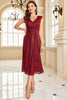 Load image into Gallery viewer, Sparkly Burgundy Sheath Sequin Sleeveless Mother Of The Bride Dress