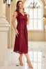 Load image into Gallery viewer, Sparkly Burgundy Sheath Sequin Sleeveless Mother Of The Bride Dress