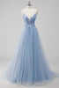 Load image into Gallery viewer, Green Sequin A Line Tulle Long Prom Dress with Lace up Back