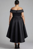 Off The Shoulder Black A Line Satin Choir Dress