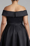 Off The Shoulder Black A Line Satin Choir Dress