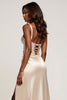 Load image into Gallery viewer, A Line Champagne Sweetheart Satin Prom Dress with Slit