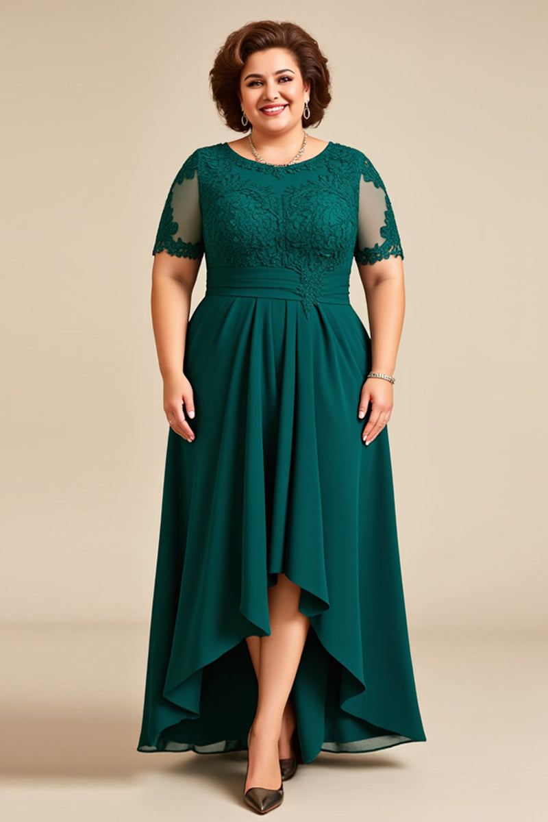 Load image into Gallery viewer, Pine High-Low Plus Size Mother Of The Bride Dress