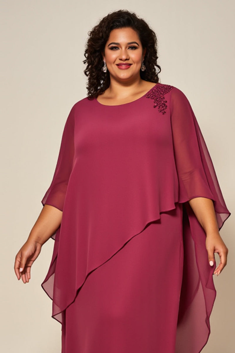 Load image into Gallery viewer, Desert Rose Chiffon A Line Plus Size Mother Of Bride Dress