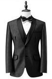Men's Black Shawl Lapel 2 Pieces Prom Suits