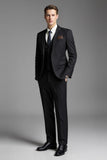 Black Slim Fit 3 Piece Men's Suit