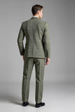 Grey Green Checked 3 Piece Men’s Suit