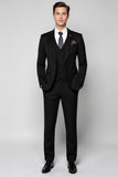 Classic Black Slim Fit 3 Piece Men's Suit