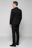Black Slim Fit Classic Notched Lapel One Button 3 Piece Men's Suit