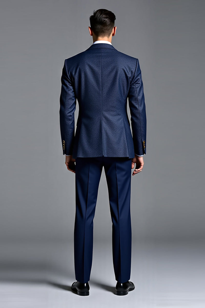 Load image into Gallery viewer, Navy 2 Pieces Notched Lapel Single Breasted Prom Suits