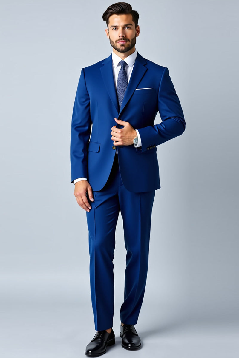 Load image into Gallery viewer, Royal Blue Shawl Lapel Slim Fit 2 pieces Men&#39;s Suit