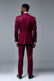 Burgundy Peak Lapel 2 Pieces Men's Prom Suits