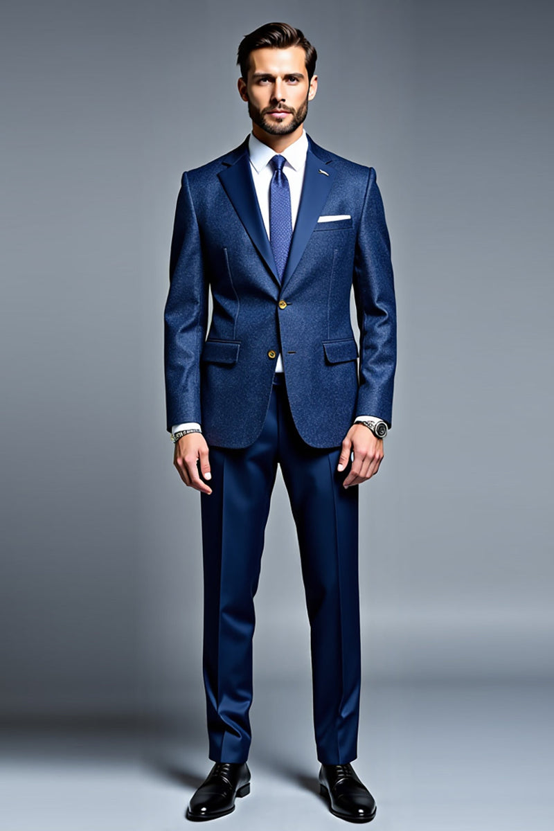 Load image into Gallery viewer, Royal Blue Double Breasted 2 Pieces Notched lapel Men&#39;s Prom Suits