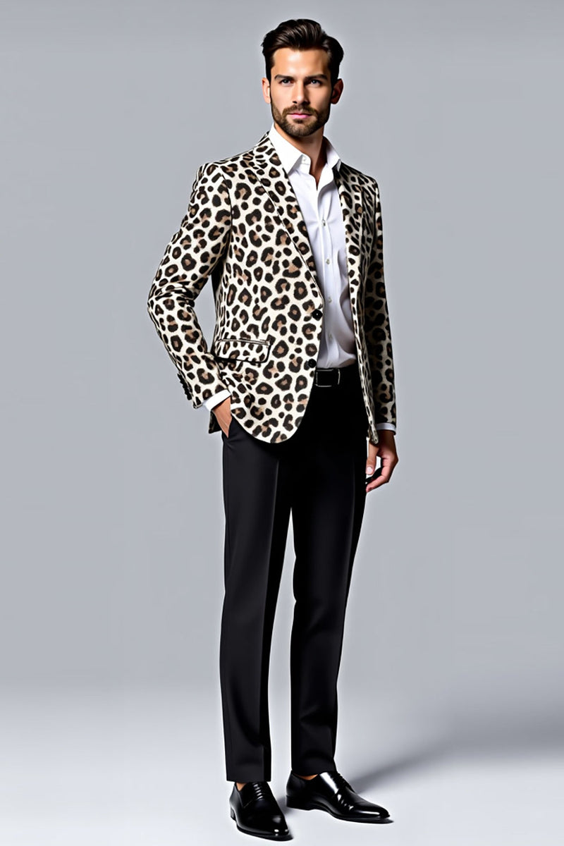 Load image into Gallery viewer, Leopard Shawl Lapel 2 Piece Men&#39;s Prom Suit