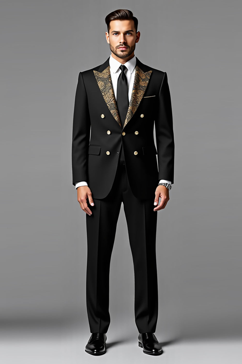 Black Peak lapel 2 Pieces Men's Prom Suits