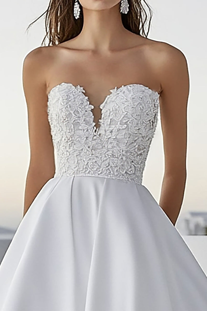 Load image into Gallery viewer, Graceful Ivory Sweetheart A Line Wedding Dress with Appliques