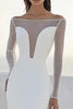 Load image into Gallery viewer, Ivory Bateau Neck Matte Satin Mermaid Wedding Dress With Long Sleeves