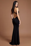 Sweetheart Black Mermaid Formal Dress with Slit