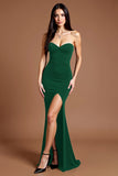 Sweetheart Black Mermaid Formal Dress with Slit