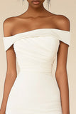 Bodycon White Off the Shoulder Graduation Dress